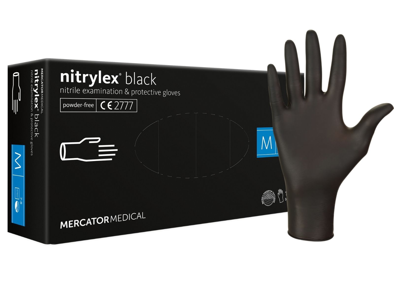 Rękawice Nitrylex Black M Mercator KARTON